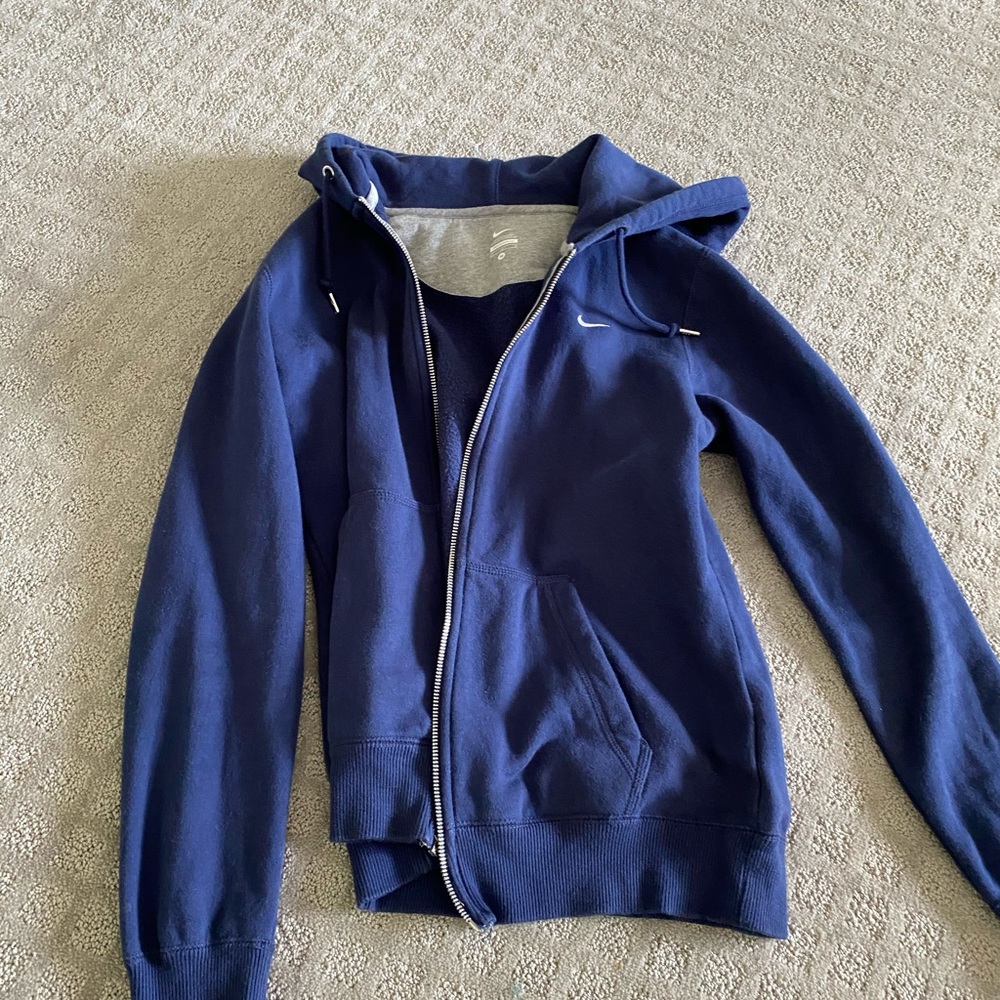 Navy blue nike zip up hoodie size medium
